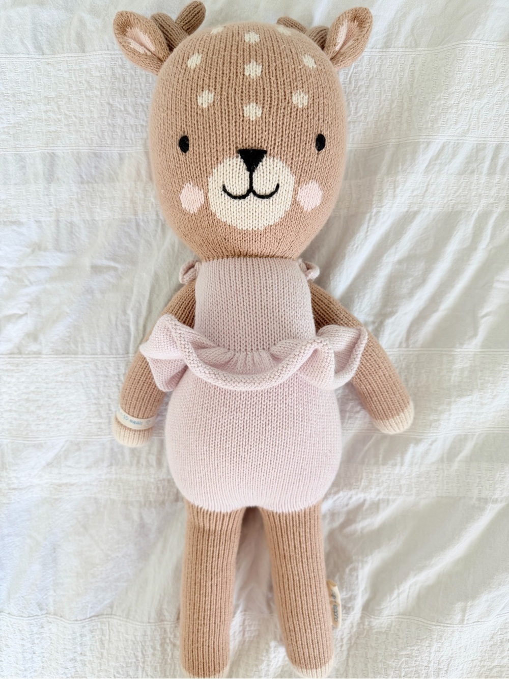 Cuddle and kind Deer Plush Toy in Blush Pink - Soft Clean Stuffed Animal